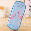 Fresh cute polyurethane individual pencil case for elementary school students, flamingo