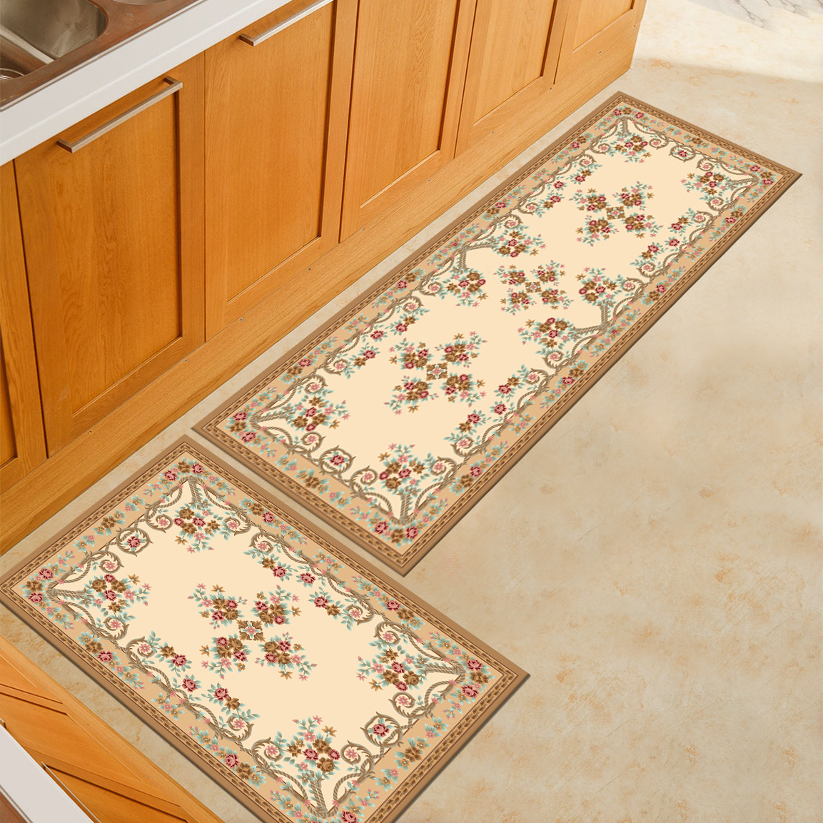 Suministro directo de fábrica alfombra de cocina alfombra de piso engrosada alfombra Europea alfombra de baño alfombra de puerta puede estar en stock al por mayor