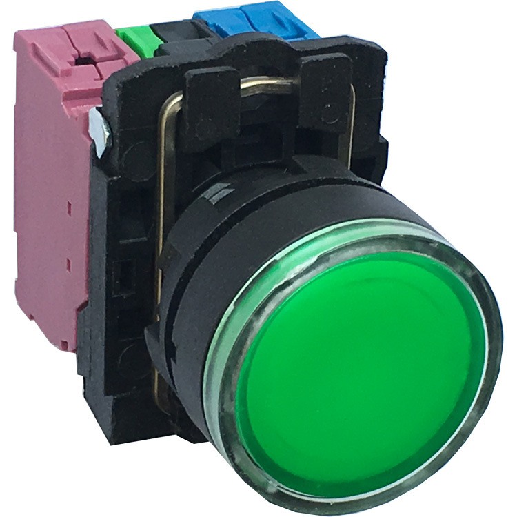 户外型XB5触头防尘型AC380V带灯按钮开关DC12V24V36V48V110V220V