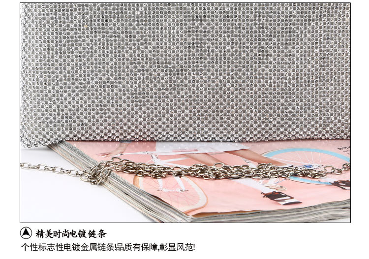 New Dinner Bag Handmade Diamond Rhinestone Evening Bag With Zipper Clutch Bag display picture 10