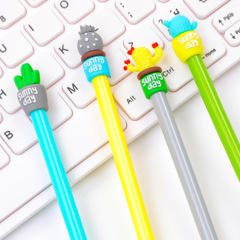 Korean Stationery Creative Succulent Cactus Neutral Pen Office Supplies for Students, 0.5mm Full-Needle Gel Pen