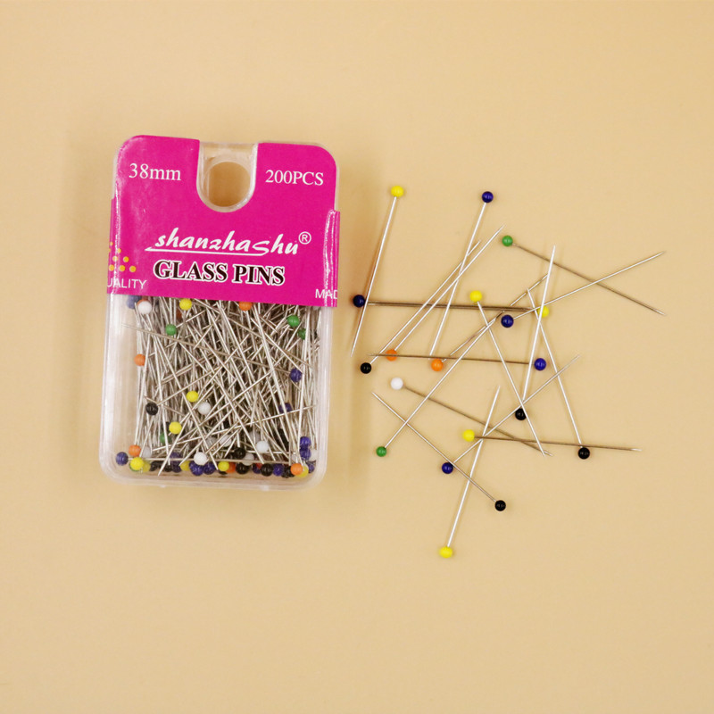 廠家批發服裝立裁定位針 玻璃頭珠針彩色珠光百貨大頭針現貨批發