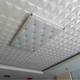 吊顶壁纸天花板墙纸白色3d钻石菱形pvc客厅卧室会所房顶壁纸屋顶
