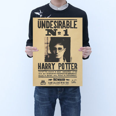 [ D067 ]Harry Potter Retro Kraft paper poster bar Cafe Home Furnishing Decorative painting