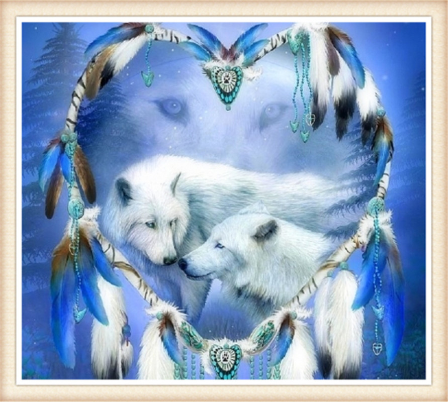 DW1530  捕梦 两只白狼  20x25cm.jpg