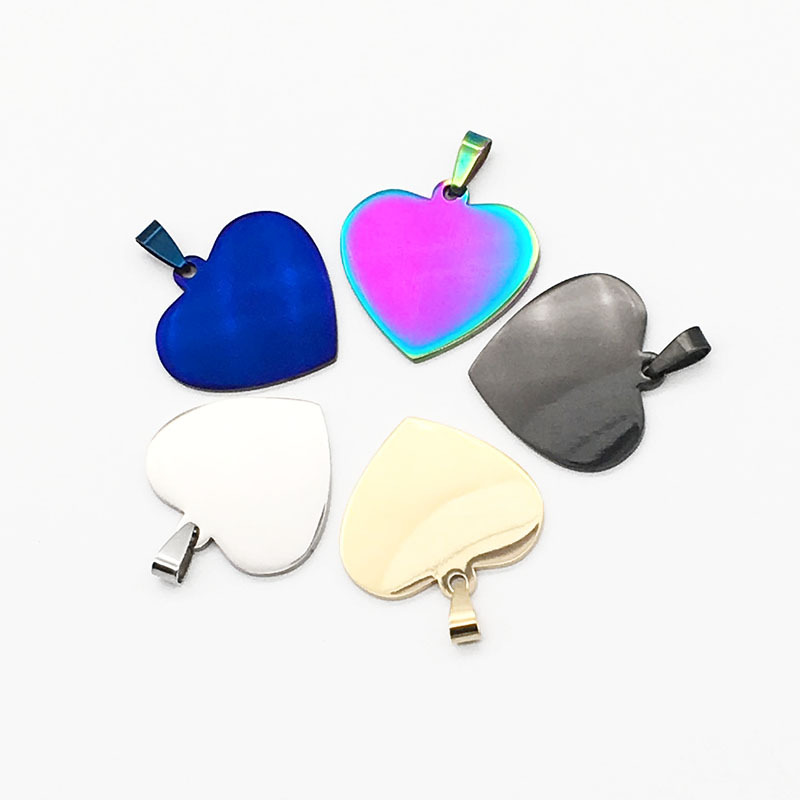 Manufactor Direct selling Stainless steel Dog Tags Titanium love Smooth Tag Necklace Peach Lettering Customized Pendant