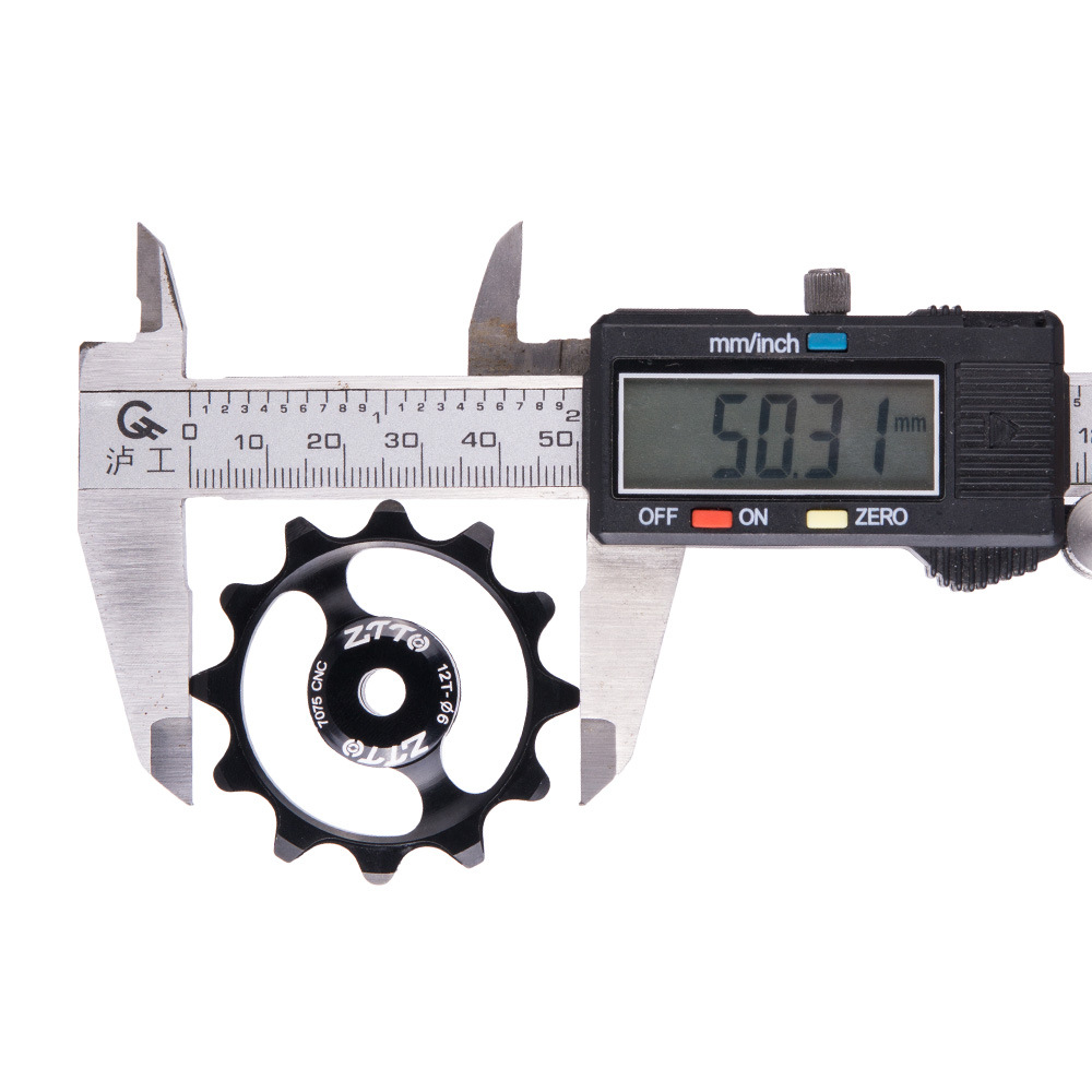 ZTTO Bicicleta de montaña rueda guía de rodamiento trasero rueda guía de cerámica rueda guía de aleación de aluminio de bicicleta de carretera de dientes 12T