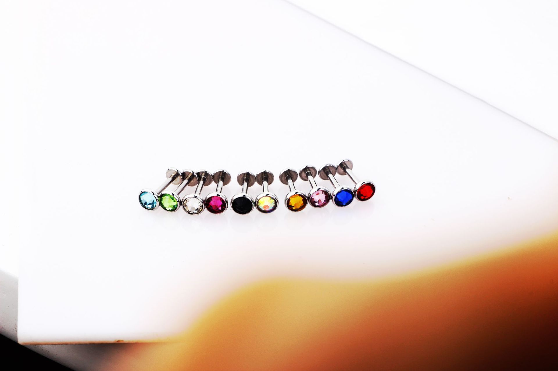 Labret piercing jewelry detail image