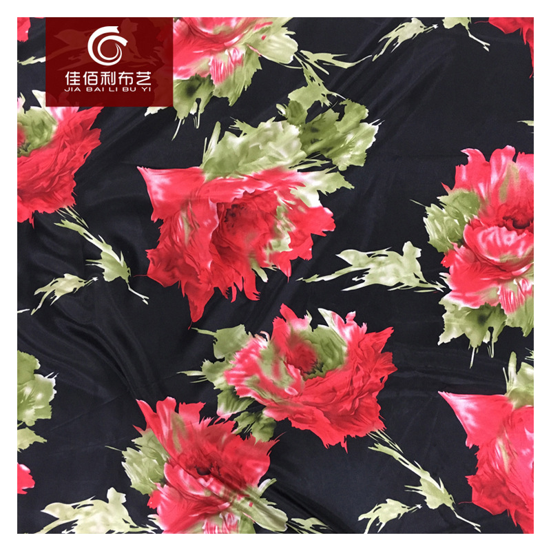 花朵 色丁印花布 仿真丝印花 200多花型 家纺服装面料
