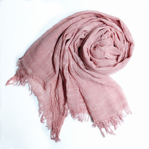 New autumn and winter scarf women's solid color cotton and linen scarf naturally wrinkled men's scarf shawl muslim scarf turban
