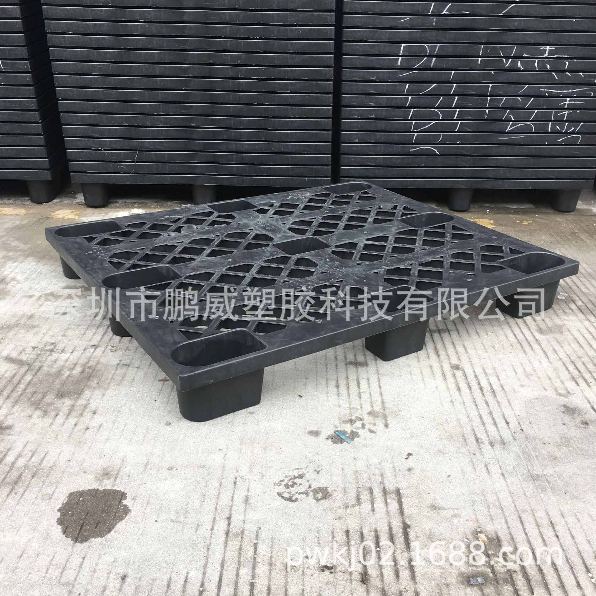 供应深圳坚固塑胶托盘九脚1200*1000*145出货运输栈板可承受400kg