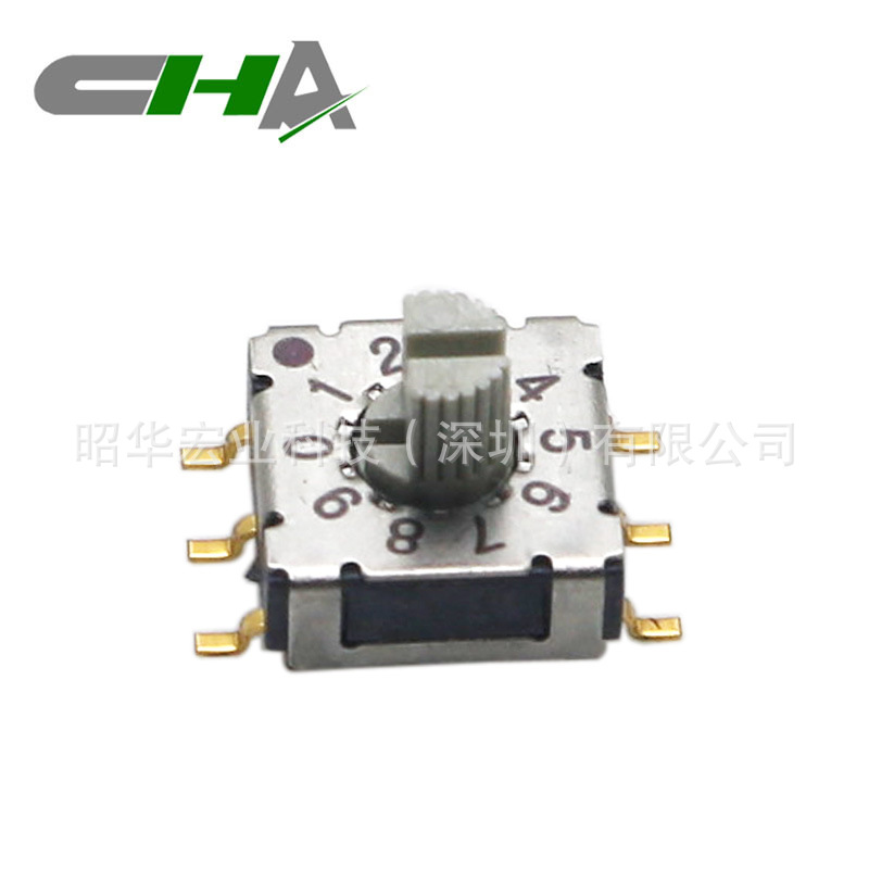 昭华直插、贴片7.2*7.2mm4位,10位,16位旋转编码开关CHA