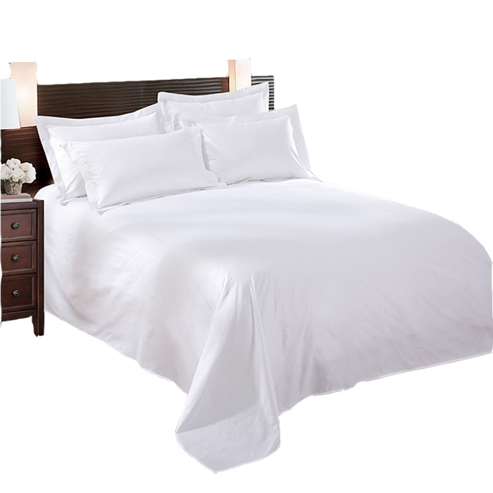 热销中东非洲酒店床单外贸出口纯棉白色宾馆医院床上用品被单厂家|ms