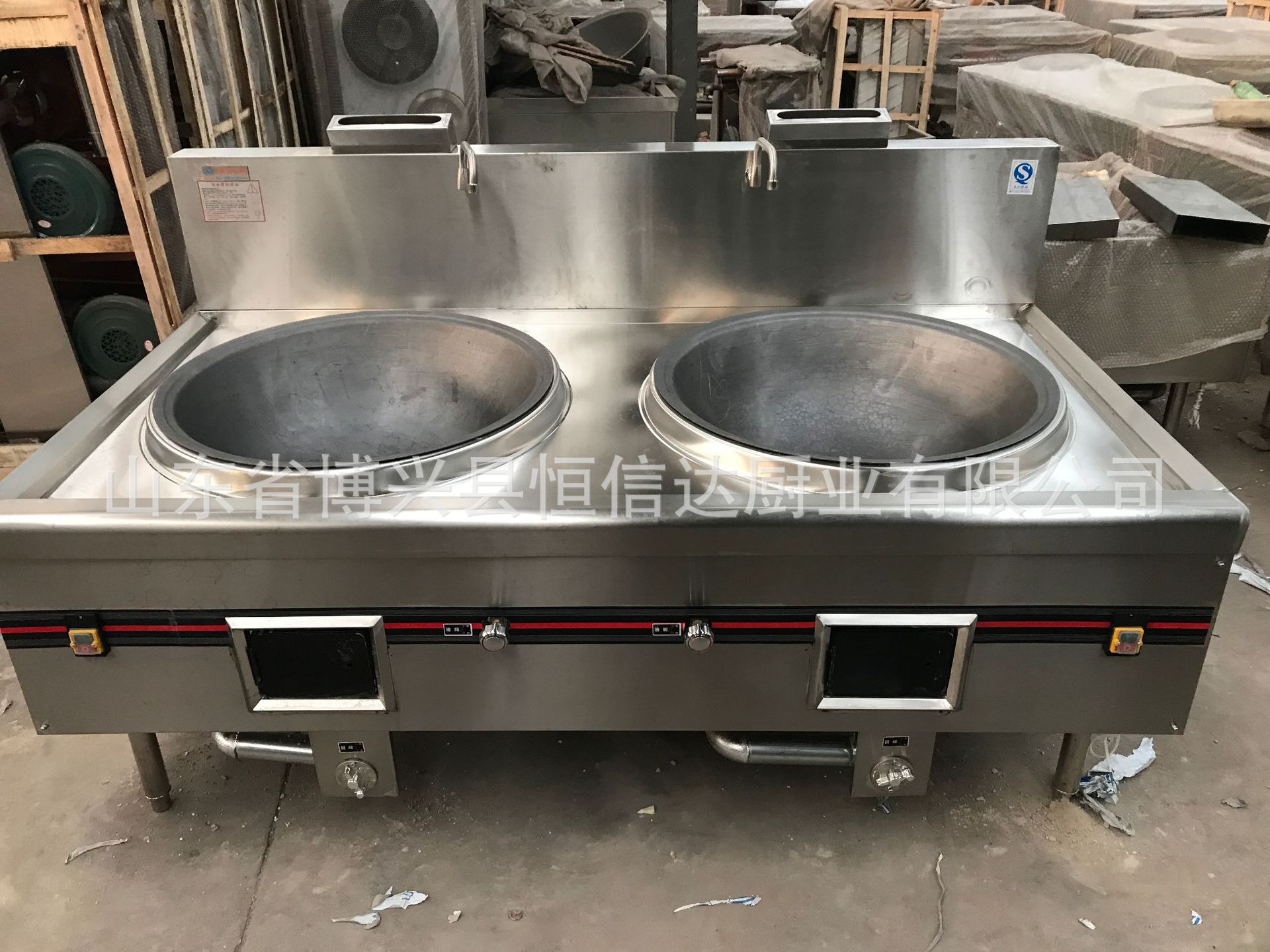 油气两用大锅灶双头 双头燃气大锅灶 双眼柴油灶 双头1米大锅灶