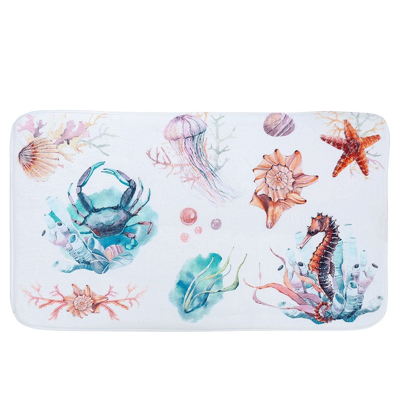 Estilo nórdico alfombra de baño impresa alfombra de piso no tejida ultra suave alfombra de piso de peluche corta alfombra de piso impresa absorbente doméstica