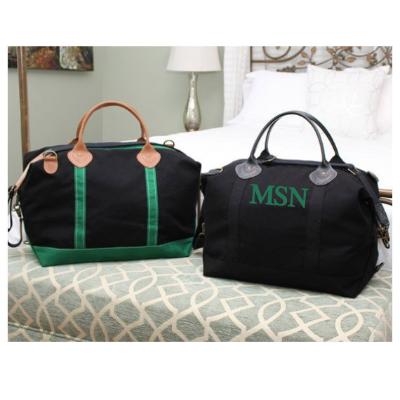 加厚帆布覆膜防水纯棉购物手提袋 实用大号黑色刺绣女士旅行袋