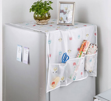 Trong suốt in ấn tủ lạnh không thấm nước bìa khăn lưu trữ túi duy nhất và đôi cửa tủ lạnh bụi che tủ lạnh Túi treo