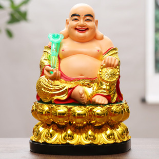 Factory direct Maitreya lucky ornaments home living room worship big belly Maitreya Buddha resin Maitreya Buddha statue