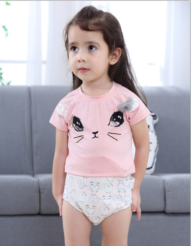  Korean Version 4-Layer Gauze Waterproof Diaper for Newborns, Washable Puddle Pad, Cotton Diaper Cover for Babies, Learning Pants