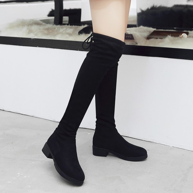 Spring and Autumn New Women’s shoes European and American long boots thin leg elastic boots 