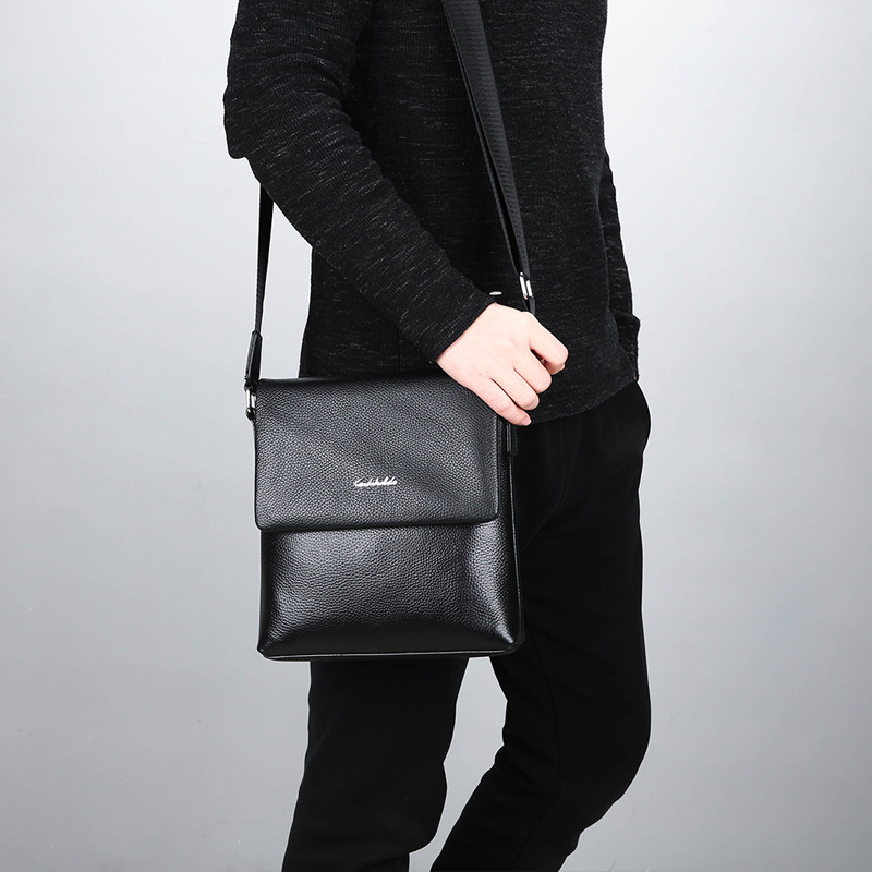 Sacoche Bandoulière Homme En Cuir Véritable Style Business_voghion.com
