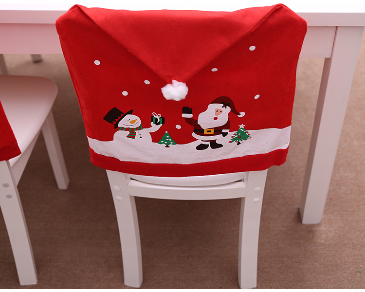 Christmas Christmas Tree Snowman Nonwoven Banquet Chair Cover display picture 3