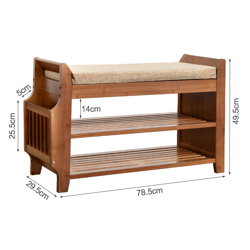 Taburete de cambio de zapatos de la revista Yaoda, taburete de zapatos de prueba de puerta para el hogar, minimalista moderno, con almacenamiento de bombeo, taburete de zapatos, madera maciza