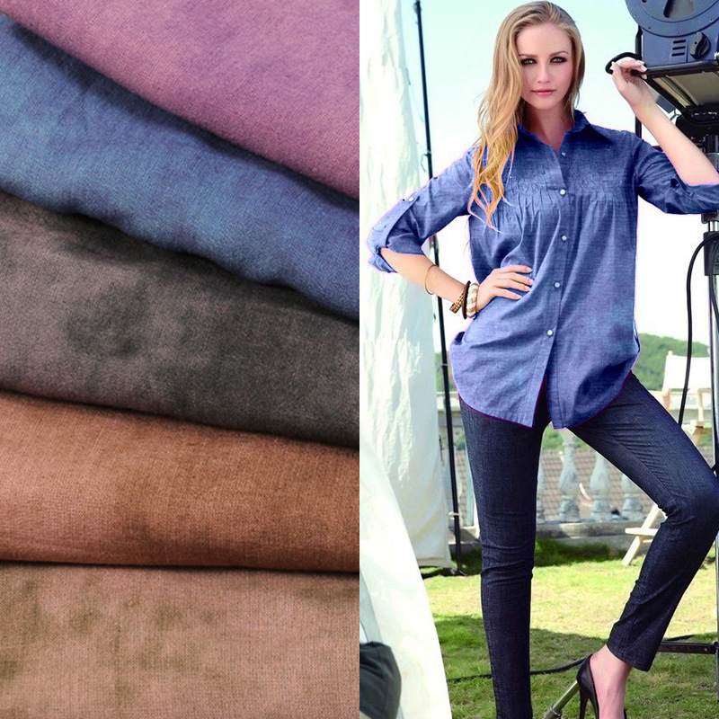 新品亚麻印花面料 棉麻衬衫裤子服装面料  梭织亚麻 2001#