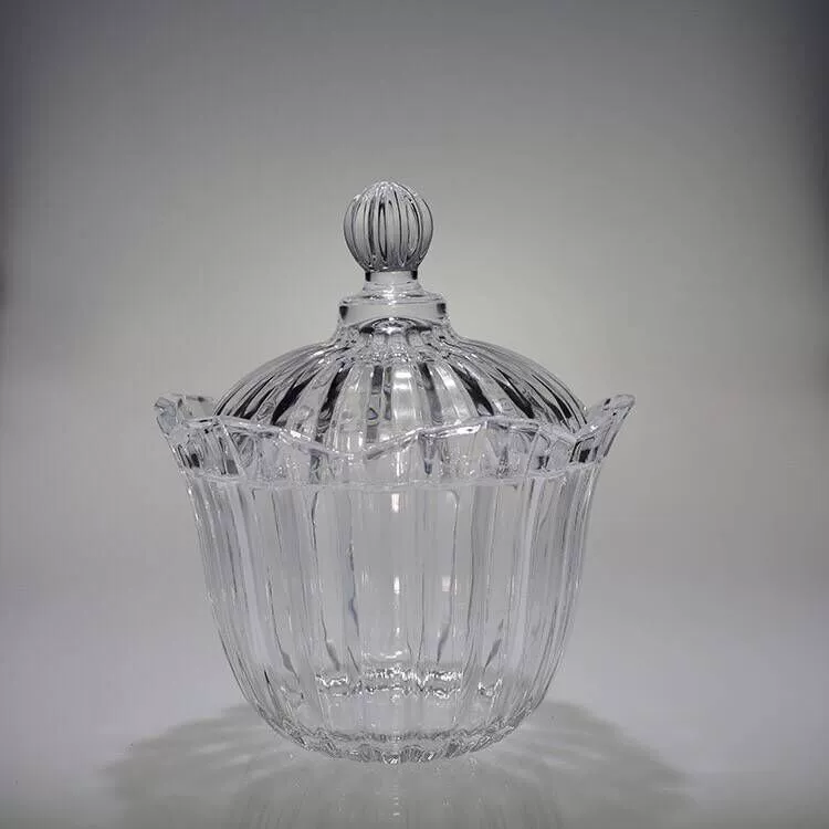 Factory supply bead -dot candy can glass candy cup exquisite high -end heavy rain point candy cup