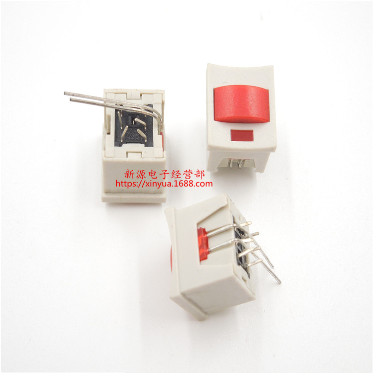 带灯无锁按键开关 双路常开常闭红色 按钮开关 KD2-15 方形