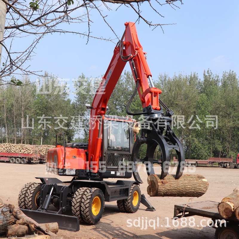 安徽淮南轮胎式抓木机价格 轮胎式挖掘机价格 带挖斗 带抓木器
