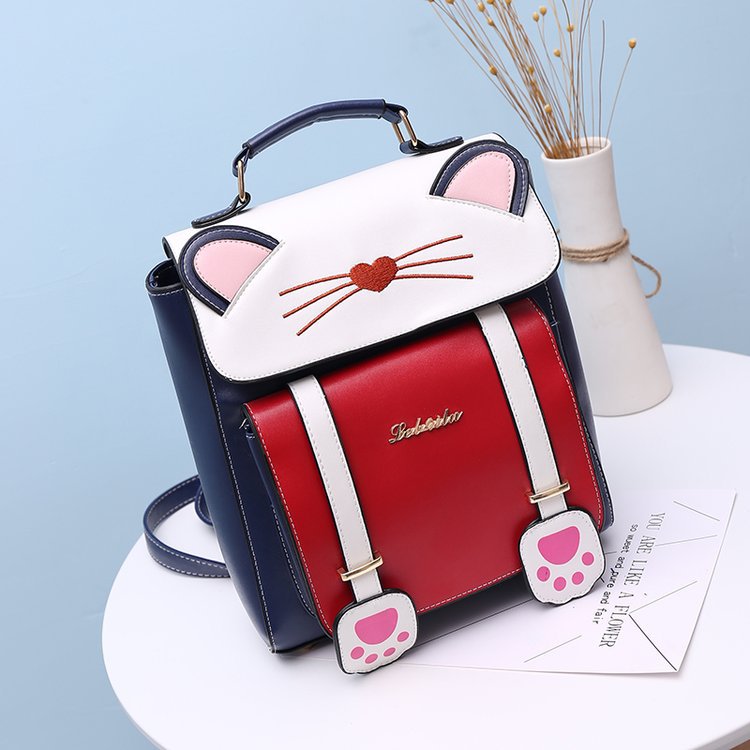 Cute Three-dimensional Cat Backpack Cartoon Animal Student Handbag Female Bag display picture 13