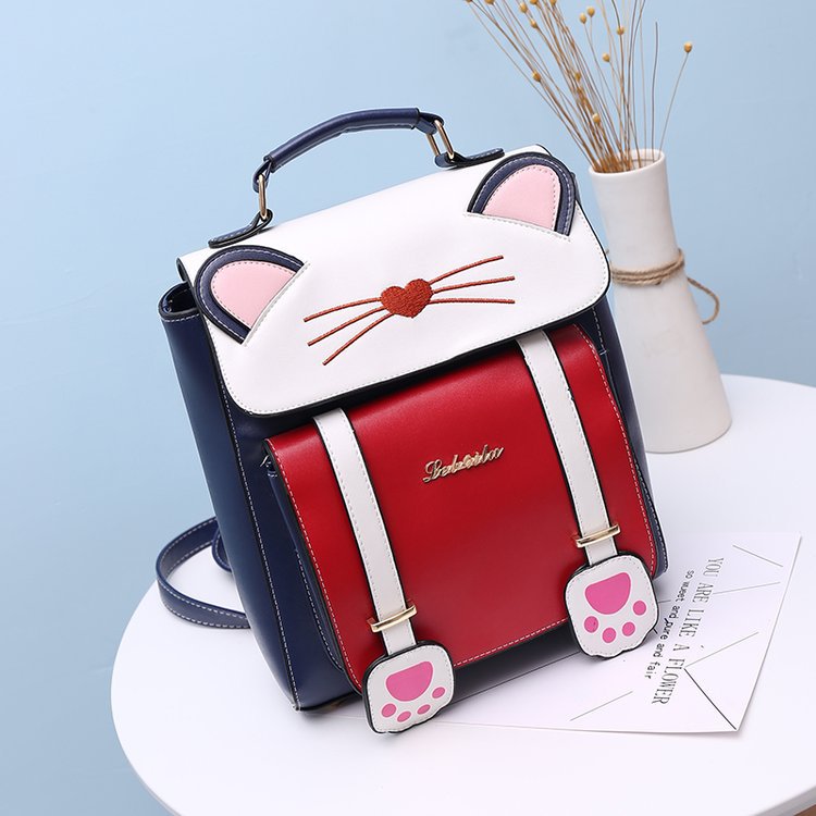 Japonais Mignon Drôle Trois-dimensions Chat Sac À Dos Personnalité Créative De Bande Dessinée Élève Des Animaux Main Cartable Femmes De Sac display picture 13