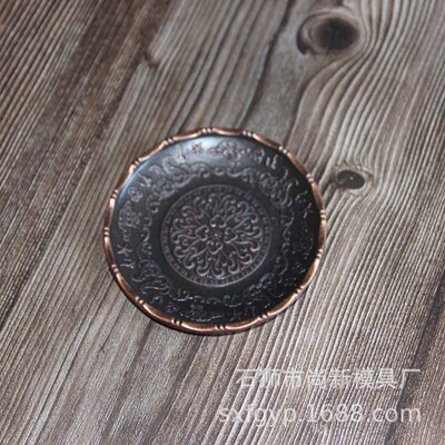 定做模具茶具配件茶道杯托茶托茶垫锌合金属杯垫金银青铜彼岸花|ms