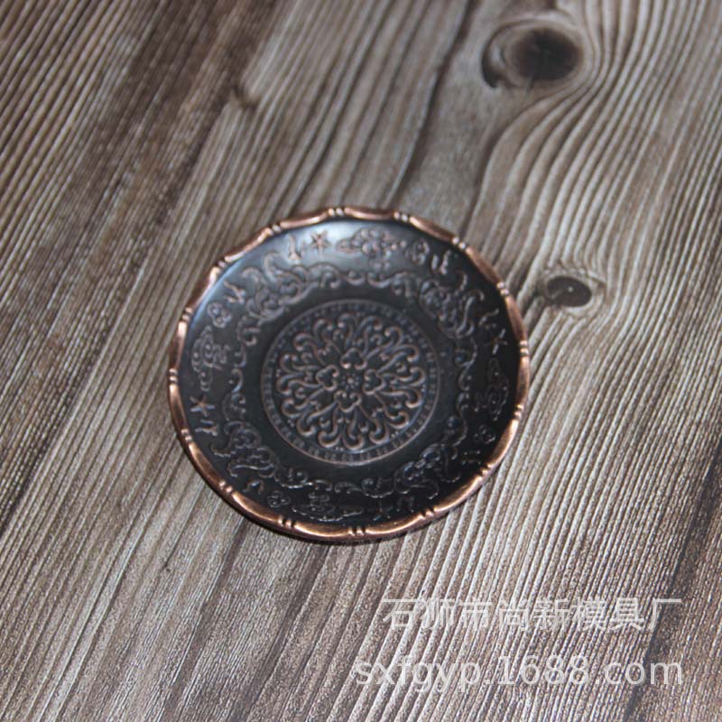 定做模具茶具配件茶道杯托茶托茶垫锌合金属杯垫金银青铜彼岸花|ms