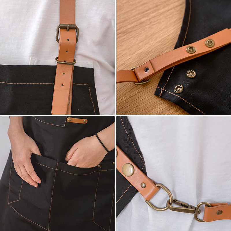 Estilo japonés estilo simple cocina limpieza café estudio panadería hornear ropa de trabajo delantal logotipo personalizable