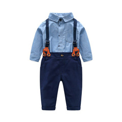 Ins Spring Heat Criticized, Hairy Climbing Clothes Set for Boys, Top + Belted Pants Two-Piece Set, One Piece to be Shipped