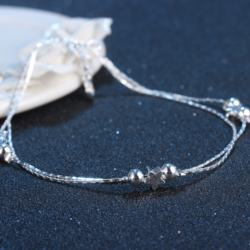 Бусы, пятиконечная звезда, браслет на ногу