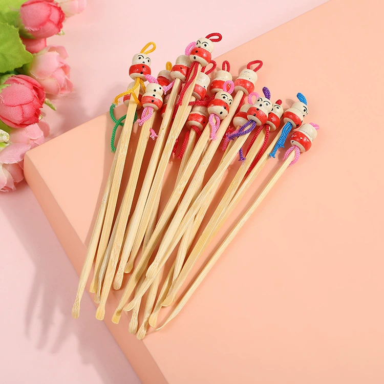 Ушной медиатор ручной работы подарок кукла голова бамбук ушной серы Очиститель ушной серы бамбук ушной медиатор