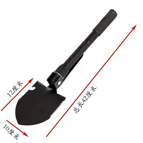 Multifunctional foldable portable vehicle-mounted engineer shovel, good outdoor shovel for camping, factory with storage bag