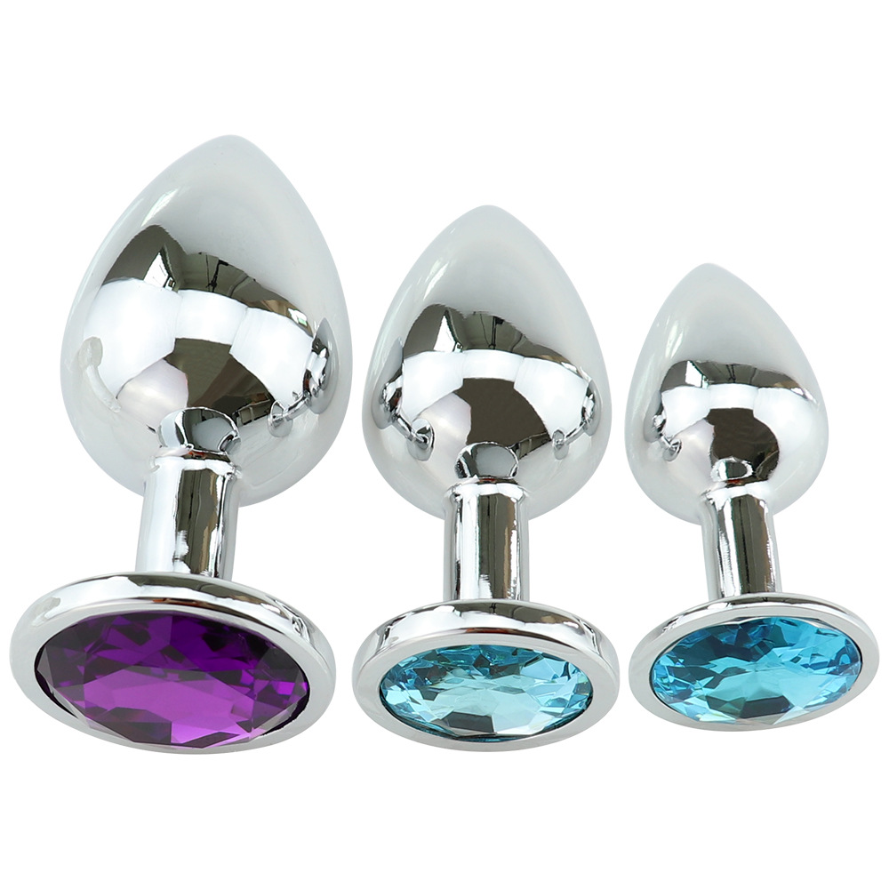 Productos adultos al por mayor con diamante volver corte metal anal plug galvanoplastia de acero inoxidable perno AliExpress Amazon Venta caliente