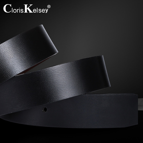ClorisKelsey belt double-sided cowhide belt rotating pin buckle Korean style youth trendy pants belt men's belt