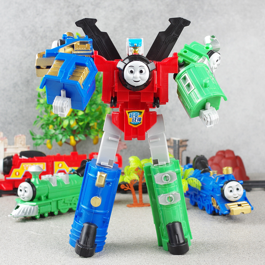 Amazing Thomas Triple Toys robot deformation Warrior lighting music Assemble children manual