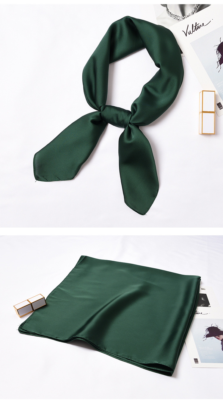 123g Weight Silk Scarf Classification Daily Occasion Satin Material Solid Color Pattern Summer, Spring, Autumn Season Women'S Gender Simple Style Style Women's Simple Style Solid Color Satin Silk Scarves 7