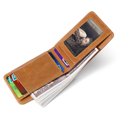 Foreign trade new pattern genuine leather man wallet Europe and America Retro cowhide USD Wallet Amazon ultrathin coin purse