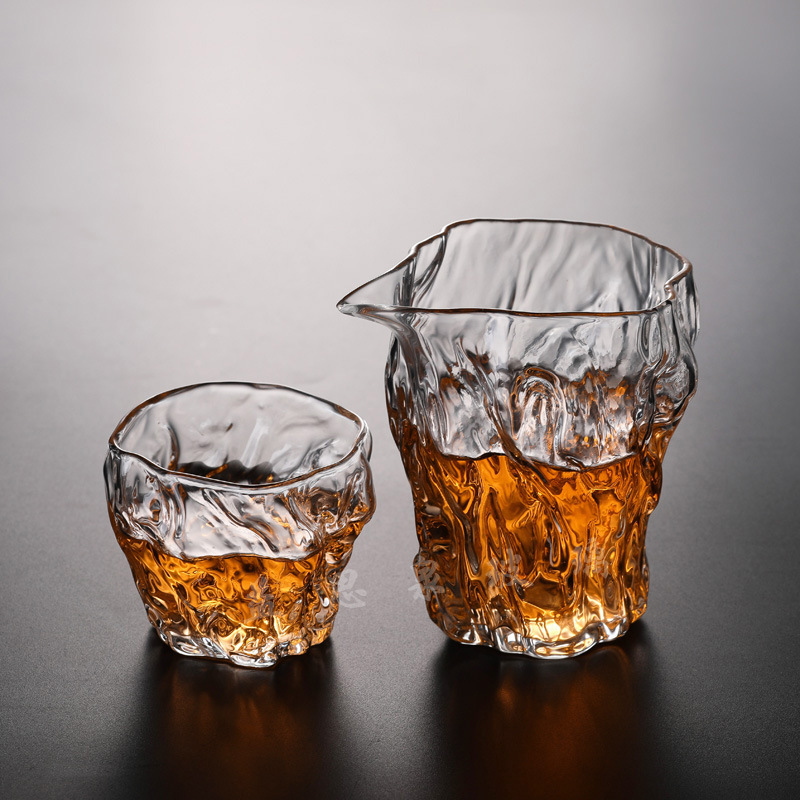 High Borosilicate Heat-Resistant Hammered Transparent Glass Cup, Tea Tasting Cup, Small Tea Cup, Kung Fu Tea Cup, Tea Set, Heat-Resistant Glass