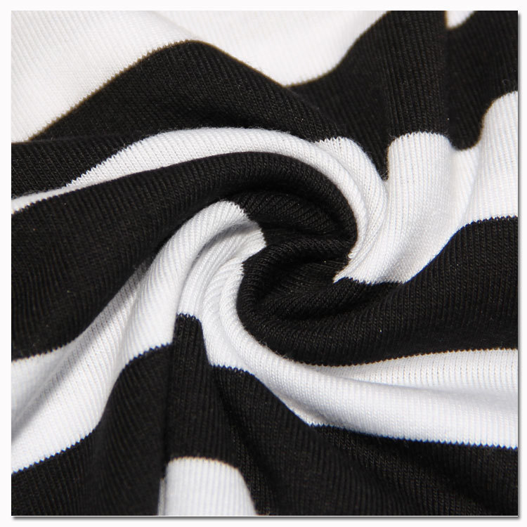 色织条纹面料 32s纯棉拉架 大循环色织彩条汗布 全棉色织