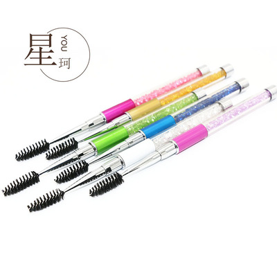 美妝工具用品帶鑽睫毛刷彩鑽眼部化妝刷便攜式帶蓋睫毛卷廠家直銷