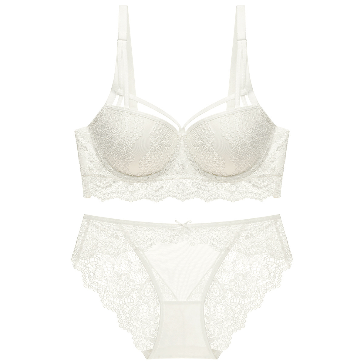 28890 French Sexy Gathering Lace Damenunterwäsche-Set Mädchen-BH 1824_voghion.com
