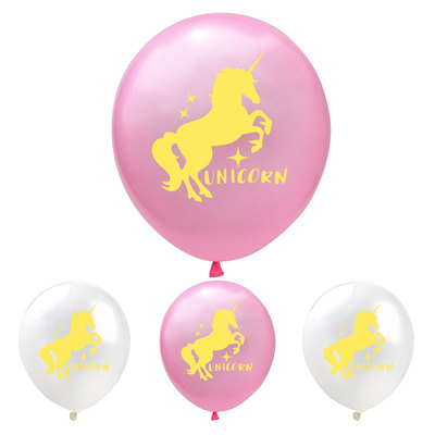 速卖通热销 12英寸印刷乳胶气球独角兽婚庆装饰 生日派对气球